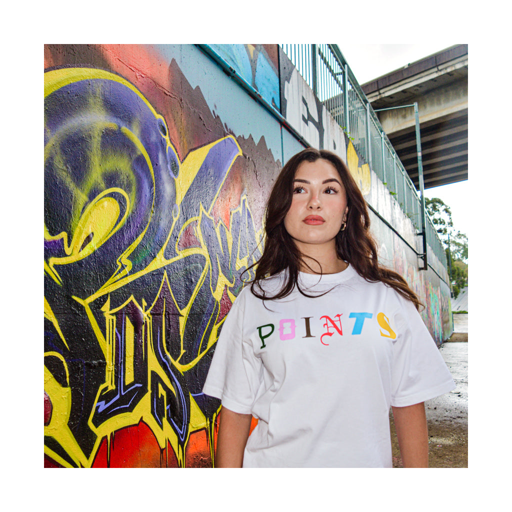 Points Font Tee - White | Australia New Zealand WOMENS