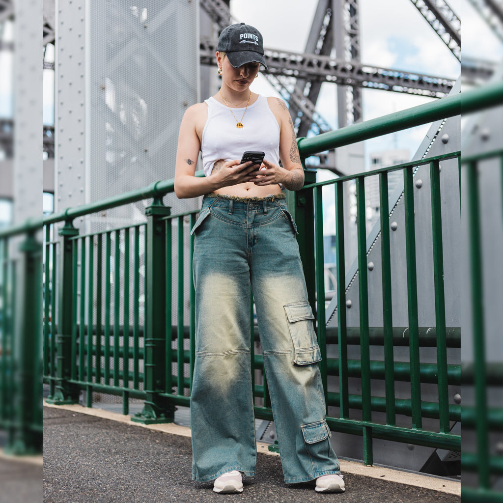 Points 'For The City' Cap - Distressed Black | Brisbane Australia New Zealand Female
