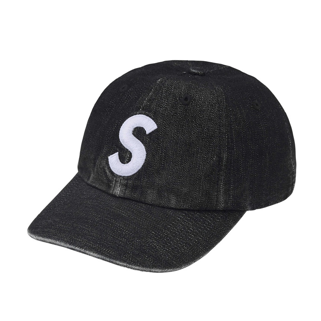 Supreme Cordura Denim S Logo 6-Panel Cap - Black FRONT Australia New Zealand