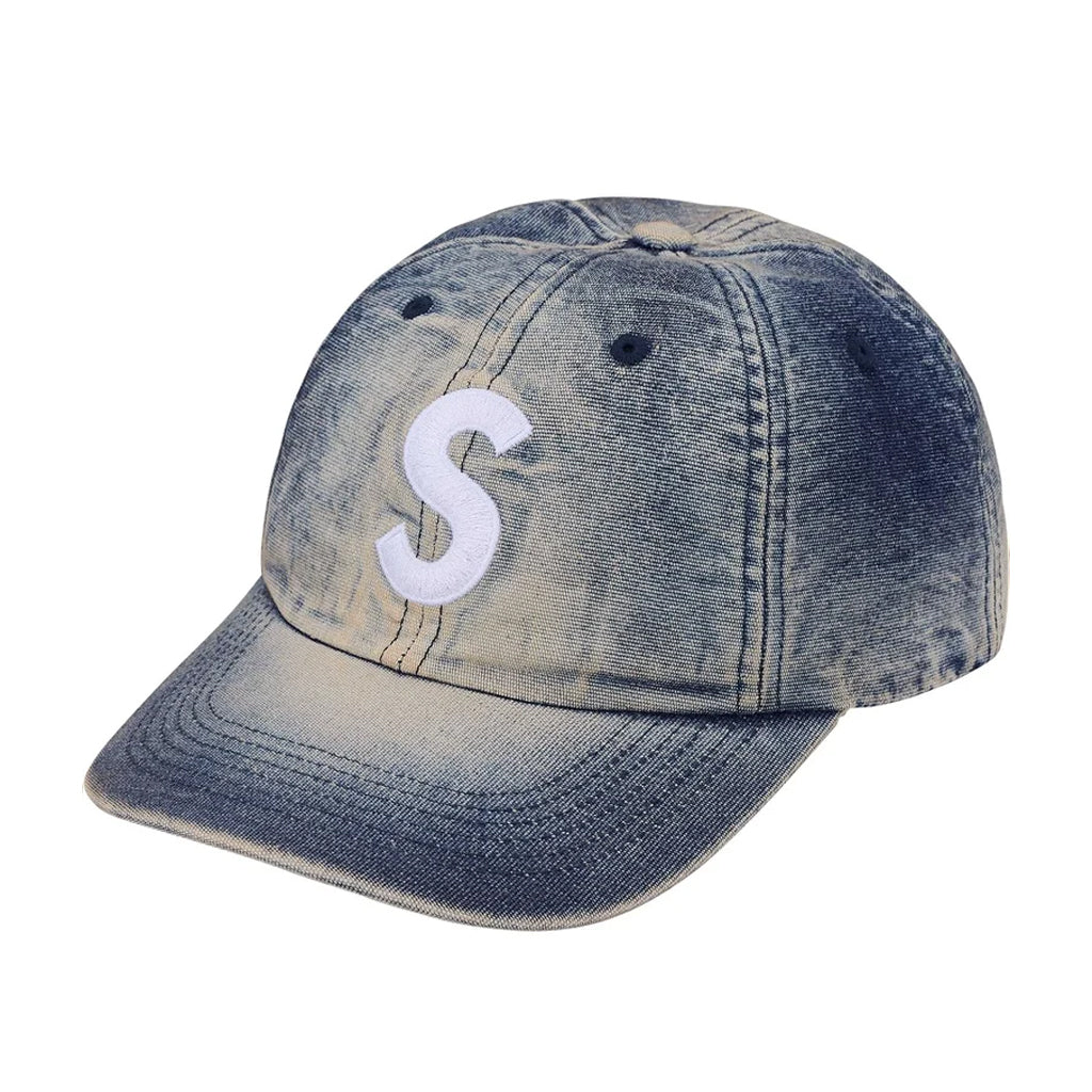 Supreme Cordura Denim S Logo 6-Panel Cap - Dirty Wash FRONT Australia New Zealand