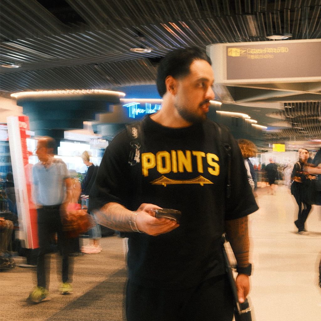 Points For The City Tee - Golden Yellow / Black | Tau Wearing PointsBNE Australia