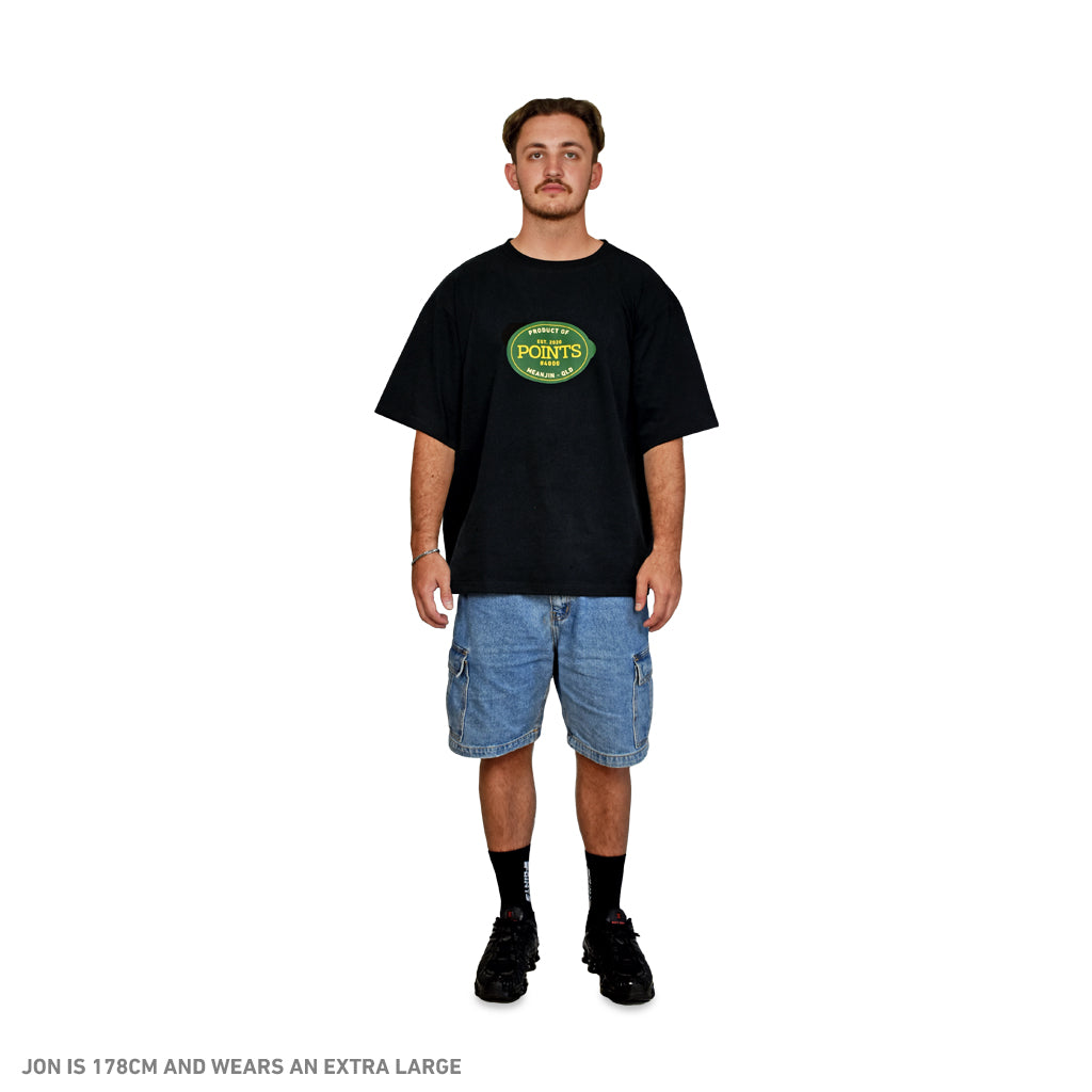 Points Fruit Sticker Tee - White | Australia New Zealand SIZE GUIDE MALE